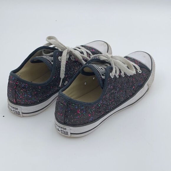 Converse womns Sparkle Sneakers - Black with multi colored Glitter size 10 - Picture 9 of 11